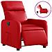 Poltrona Reclinabile Elettrica Rossa In Similpelle - Foto miniatura 1