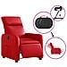 Poltrona Reclinabile Elettrica Rossa In Similpelle - Foto miniatura 5
