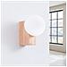 Lampada Da Parete Bulbo In Legno Naturale Sl. 1682 - Moderno Lampada Da Parete Legno Naturale /bianco 17x12x16 Cm - Foto miniatura 2