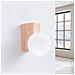 Lampada Da Parete Bulbo In Legno Naturale Sl. 1682 - Moderno Lampada Da Parete Legno Naturale /bianco 17x12x16 Cm - Foto miniatura 4
