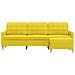 Divano a 3 Posti con Poggiapiedi Giallo Chiaro 210cm in Tessuto - Foto miniatura 3