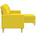 Divano a 3 Posti con Poggiapiedi Giallo Chiaro 210cm in Tessuto - Foto miniatura 4