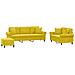 Set di Divani 3 pz con Cuscini Giallo in Velluto - Foto miniatura 1