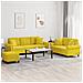 Set di Divani 3 pz con Cuscini Giallo in Velluto - Foto miniatura 2