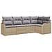 Set di Divani da Giardino  5 Pezzi con Cuscini Beige Rattan Sintetico, Divano da Giardino 2 Posti  con Cuscini Beige Rattan Sintetico - Foto miniatura 1