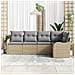 Set di Divani da Giardino  5 Pezzi con Cuscini Beige Rattan Sintetico, Divano da Giardino 2 Posti  con Cuscini Beige Rattan Sintetico - Foto miniatura 3