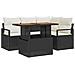 Set Divano da Giardino 5 Pezzi con Cuscini Rattan Nero di Poly, Divano da Giardino per 2 Persone con Ripostiglio e Cuscini Rattan Nero di Poly - Foto miniatura 1