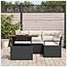 Set Divano da Giardino 5 Pezzi con Cuscini Rattan Nero di Poly, Divano da Giardino per 2 Persone con Ripostiglio e Cuscini Rattan Nero di Poly - Foto miniatura 3
