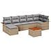 Set Divano da Giardino di 8 Pezzi con Cuscini Beige in Polyrattan e Acacia - Foto miniatura 1