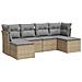 Set Divano da Giardino 6 pz con Cuscini Beige in Polyrattan - Foto miniatura 1