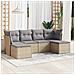 Set Divano da Giardino 6 pz con Cuscini Beige in Polyrattan - Foto miniatura 2