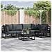 Set Divano da Giardino con cuscino 5 pcs Nero Alluminio - Foto miniatura 2