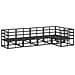 Set Divano da Giardino con cuscino 5 pcs Nero Alluminio - Foto miniatura 4