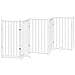 Cancello Cani Porta Pieghevole Bianco 9 Pannelli 450 cm Pioppo - Foto miniatura 4
