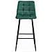 Sgabello da bar TEOTO in velluto verde scuro con gambe in acciaio nero x1 - Foto miniatura 2