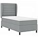 Letto a molle con materasso Grigio chiaro 80 x 200 cm Tessuto - Foto miniatura 5