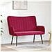 Sofa a Due Posti Rosso vino 115 x 61 x 87 cm Velluto - Foto miniatura 2