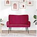 Sofa a Due Posti Rosso vino 115 x 61 x 87 cm Velluto - Foto miniatura 3