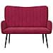 Sofa a Due Posti Rosso vino 115 x 61 x 87 cm Velluto - Foto miniatura 4