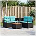 Set di divani 6 pz Nero e Blu Rattan sintetico e Acciaio - Foto miniatura 3