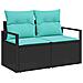 Set di divani 6 pz Nero e Blu Rattan sintetico e Acciaio - Foto miniatura 6