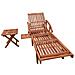 Lettino Prendisole e Tavolo Set Legno Massello Acacia Marrone - Foto miniatura 2