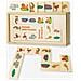 Domino Animali Della Foresta. Leoni, Ippopotami, Coccodrilli, Serpenti, Elefanti Illustrati Nel Domino Gioco Da Tavolo Con Tessere E Scatola Di Legno Per Bambini. - Foto miniatura 1