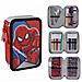 Astuccio Triplo Spiderman 3 Zip Completo Accessoriato Bambini Scuola - Foto miniatura 1