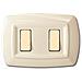 Placca Coprinterruttori Per Serie Tondo' 2 Posti Avorio - Foto miniatura 1
