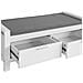 Cassapanca Bianca Contenitore Panca Camere Da Letto Seduta Con Cuscino 2 Cassetti Con Guide Bianco L100*p40*a40cm Fsr74-w - Foto miniatura 1