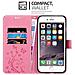 Custodia Compatibile Con Apple Iphone 6 / Iphone 6s In Rosa Fiore - Coperchio Protettivo In Design Floreale Con Chiusura Magnetica, Funzione Stand E Slot Per Carte - Foto miniatura 6