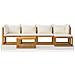 Set Divani Da Giardino 6 Pz Con Cuscini Crema Massello Acacia - Foto miniatura 2
