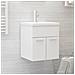 Mobile Bagno con Lavabo Integrato Bianco in Legno Multistrato - Foto miniatura 1