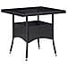 Set Mobili da Pranzo per Giardino 3 pz Nero Polyrattan e Acacia - Foto miniatura 3