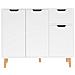 Credenza Bianco Lucido 90x30x72 cm in Legno Multistrato - Foto miniatura 5