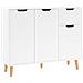 Credenza Bianco Lucido 90x30x72 cm in Legno Multistrato - Foto miniatura 1