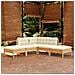 Set Divani da Giardino 5 pz con Cuscini Crema Massello di Pino - Foto miniatura 1