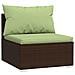 Divano Centrale Da Giardino Con Cuscini In Polyrattan Marrone - Foto miniatura 1