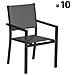 Set Di 10 Sedie Imbottite In Alluminio Antracite - Textilene Grigio - Foto miniatura 11