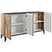 Credenza Ashley, Madia Da Cucina A 4 Ante, Buffet Da Soggiorno, 100% Made In Italy, Cm 160x40h82, Ardesia E Acero - Foto miniatura 5