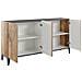 Credenza Ashley, Madia Da Cucina A 4 Ante, Buffet Da Soggiorno, 100% Made In Italy, Cm 160x40h82, Ardesia E Acero - Foto miniatura 10