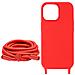 Cover Semirigida Per Iphone 15 Pro Max Cordino Nylon Serie Corda Rossa - Foto miniatura 3