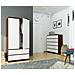 Armadio A 2 Ante Battenti E Cassetti S90, 90x51x180 cm, Weng? e Bianco - Foto miniatura 6