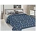 Copriletto Piquet Primavera Estate 100% Cotone Disegno Oceano 1 Piazza E Mezza Blu - Foto miniatura 1