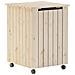 Cesta Biancheria Con Ruote Rana 45x45x64 Cm Legno Massello Pino - Foto miniatura 2