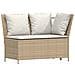 Set Divano da Giardino 3 pz con Cuscini Beige in Polyrattan - Foto miniatura 3