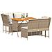 Set Divano da Giardino 3 pz con Cuscini Beige in Polyrattan - Foto miniatura 7