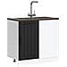 Mobile Base Lavello Lucca Nero In Legno Multistrato - Foto miniatura 1
