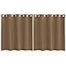 Tende In Voile Con Occhielli 2 Pz Marrone Chiaro - Foto miniatura 2