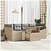 Set di divani da giardino 7 pezzi con cuscini Beige Rattan Polietilene - Foto miniatura 2